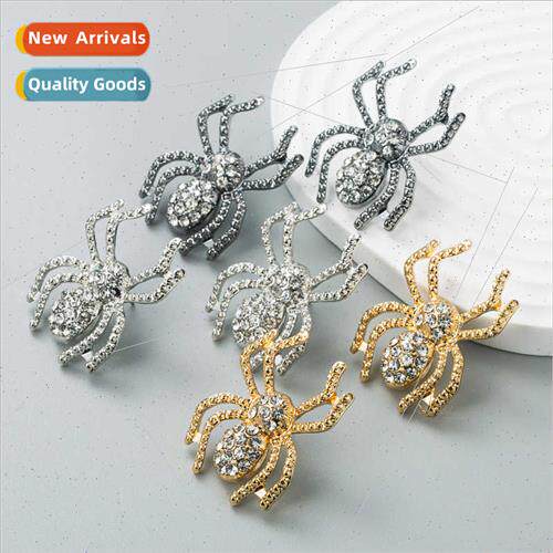 earrings female alloy diamond spider earrings Europe retro q