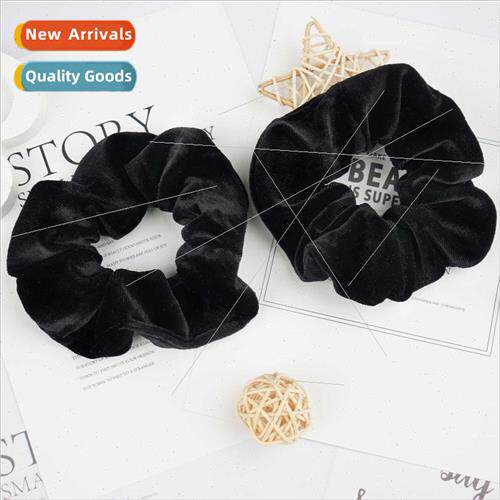Europe Korea Velvet Pig Sausage Hair Ring Black Velvet Girls