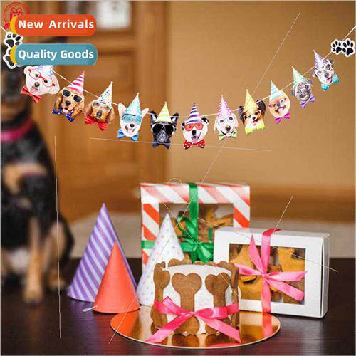 New dog birthday PARTY party pull flag pet birthday decorati