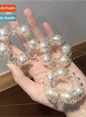 Korea pearl telephone wire hair ring high elasticy durable d