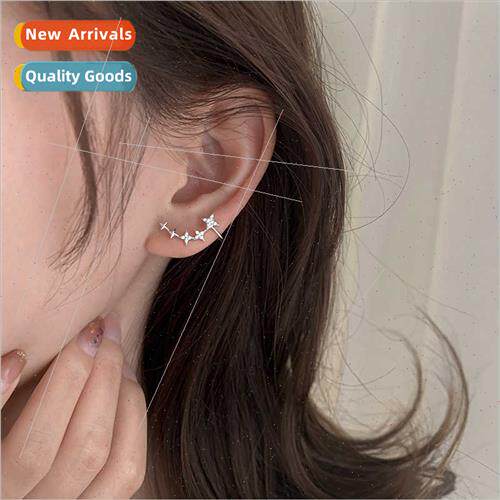 Glitter diamond quadrangle earrings适用women simple high-lev