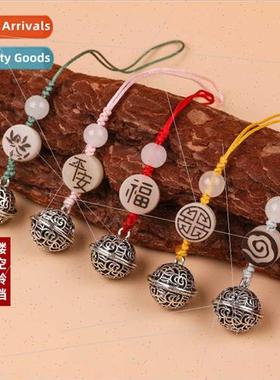 Flowers bones bell cell phone pendant hand-woven linden lotu