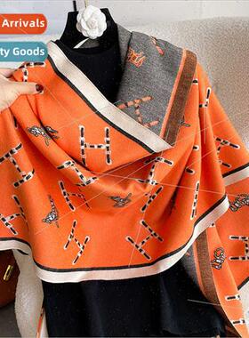 Senior sense steed scarf female fall winter H letters in Eur
