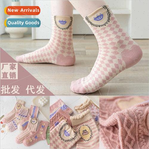 Autumn winter new socks women Japanese pink medium-calf stoc