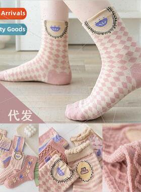 Autumn winter new socks women Japanese pink medium-calf stoc