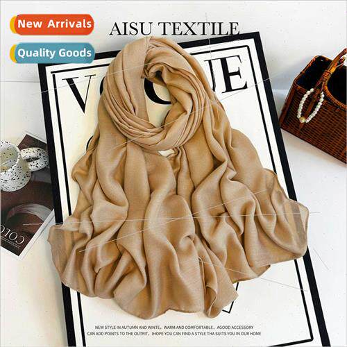 Autumn winter new imation cotton linen scarf ladies solid co