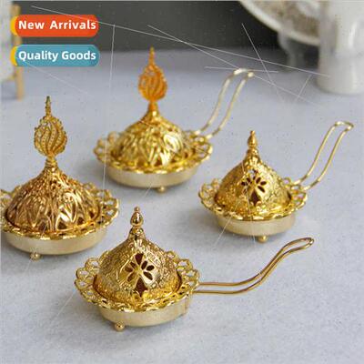 mple modern gold metal incense burner Middle East Arabian ha
