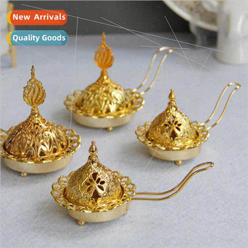 mple modern gold metal incense burner Middle East Arabian ha
