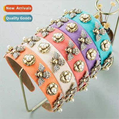 Hair bands Europe baroque fashion bees rhinestone pearl head