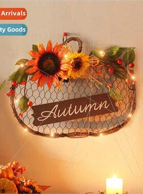Harvest Halloween Home Decorations LED Fall Sunflower Iron M