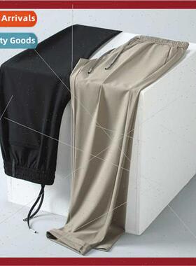 ice silk su pants men 2023 summer new nd thin elastic straig