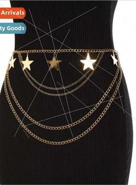 3261 Metal Chain Handmade Patchwork Pentagram Flake Pendant