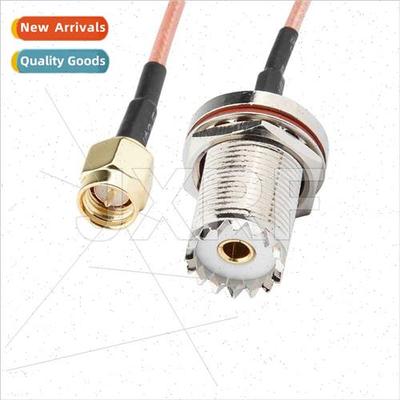Coaxial RF cable SMA male to UHF female wh O-ring SO239 adap