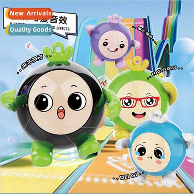 Soft egg boy game theme multi-expression sound light keychai