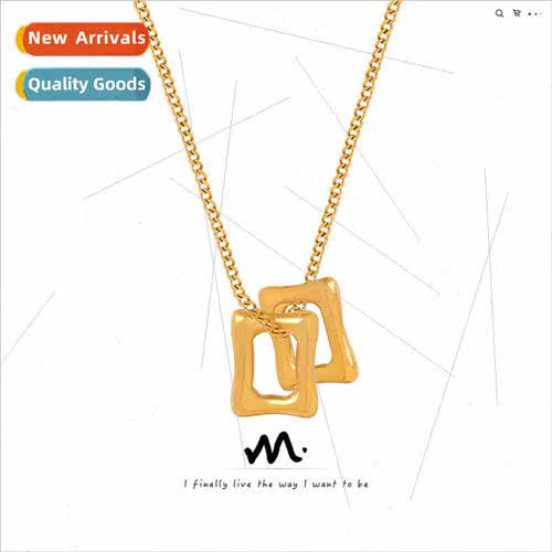 Europe new fashion wild niche tanium steel plated 18 gold ge