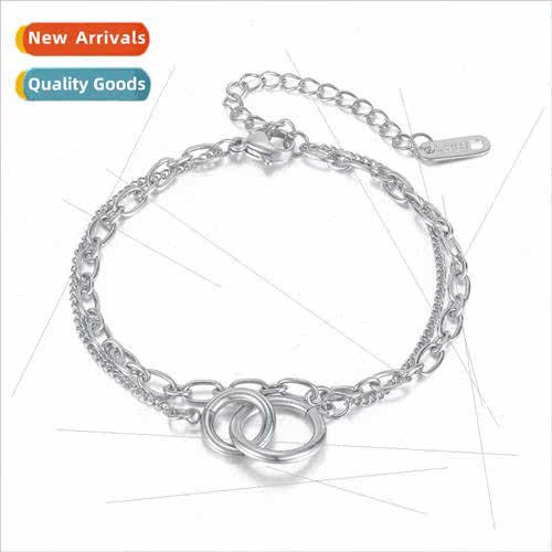 Koreadouble layered stacked wearing tanium steel hjewelry fa