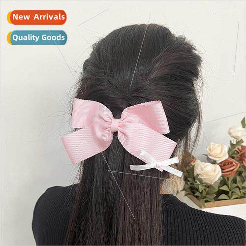 Sweet girl candy-coloured bow hair clips cute versatile back