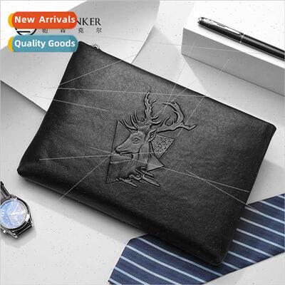 Genuine Leather Clutch Fashion Men Bag Envelope Handbag Hori