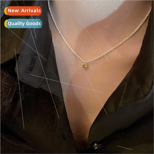 lver sparkling plain chain necklace female summer collarbone