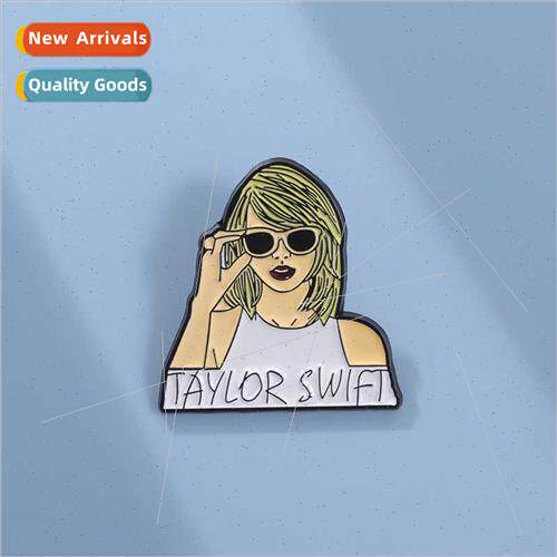 Pop music singer around badge in Europe Uned States cartoon
