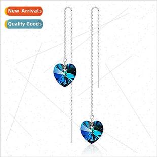 Korea earwires women earrings heart s925 ocean silver