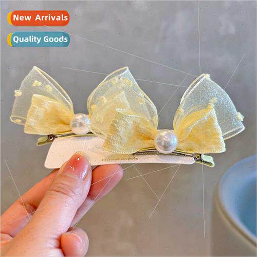 Store self-created Korean spring bubble yarn bow children pa
