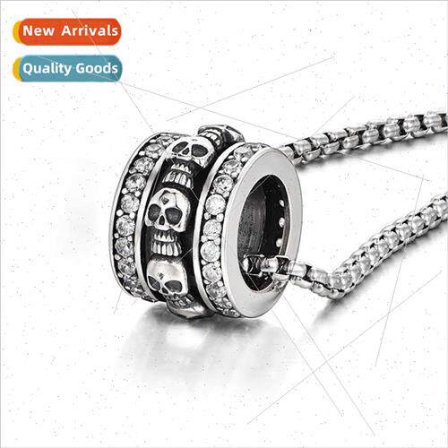 Skull Thai lver Ring Necklace Men Fashion Pendant Women Vint