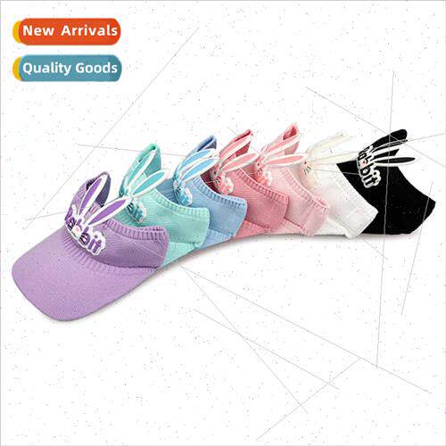 Children hollow top sun hat men girls cute rabb sunscreen be