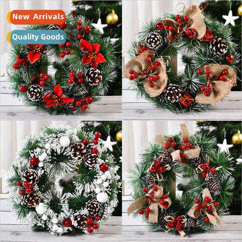 Christmas pine needle wreaths holiday decorations door hangi