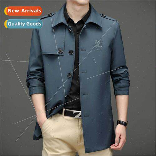 Men medium-length jacket 2023 spring new youth urban fashion