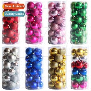 Electroplate Christmas 8cm Set Balls Colorful Bucket