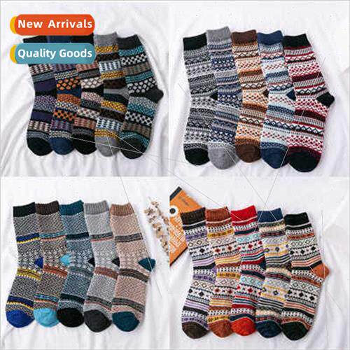 Winter new socks men thickening thick line ethnic rabb wool