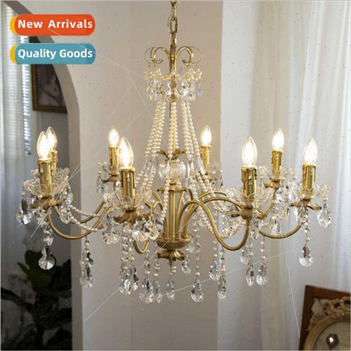 French retro brass crystal chandelier romantic dining room p