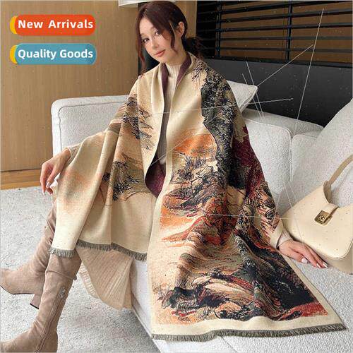 Scarf women new fall winter Korean  large oil painting fashi