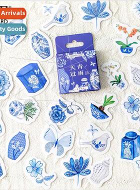 Boxed stickers azure over rain vintage plants vase handbook