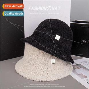 lamb win new hat bucket wool label letters metal winter Fall