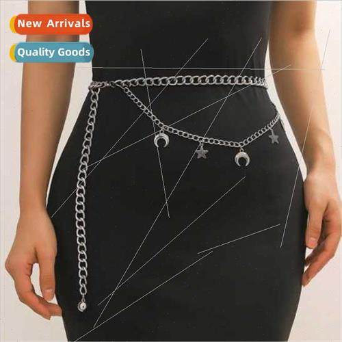 4293 Moon Star Pendant Metal Waist Chain Costume Even Body E