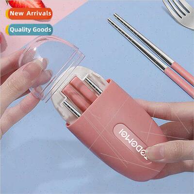 Student cutlery set portable work chopsticks spoons two-piec
