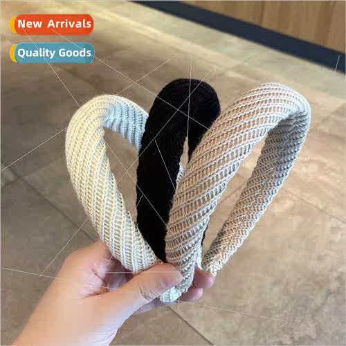 Wide textured knted hair bands hair clips fall winter new go