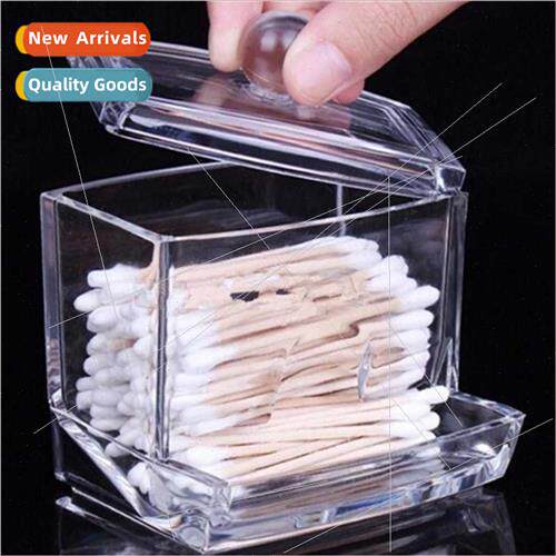Transparent Cotton Swab Organizer Cosmetic Cotton Storage Bo