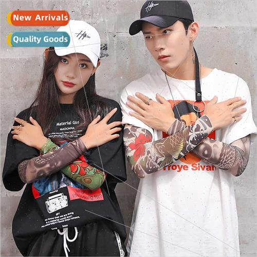 Summer Sunscreen Tattoo Sleeve Cover Men Flower Arm Sleeve T