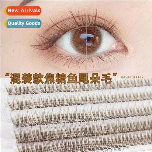 Caramel Brown False Eyelash Women Fishtail Duo Hair Fairy Ha