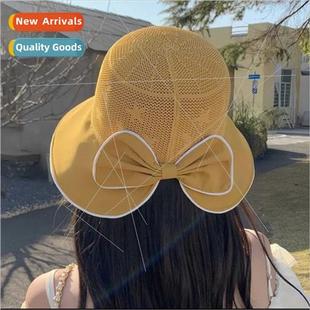 fisherman hat female Korean summer bow spring sun colorful
