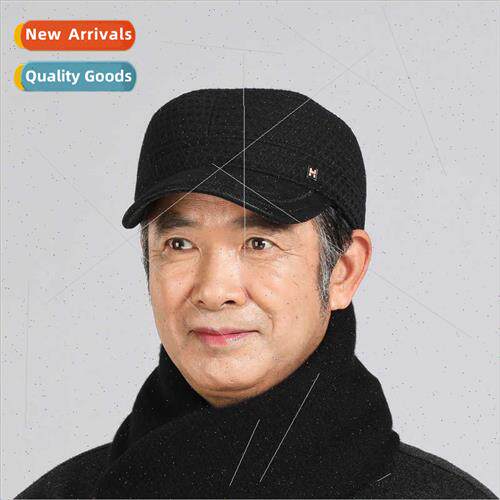 Hat men winter middle-aged elderly dad fall winter warm flat