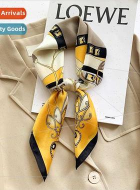 2021 Spring Autumn new silk scarf women hair bdecoration mul