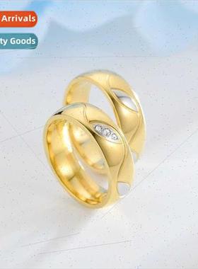 Creative new couples ring Korean  two-color gold personalize