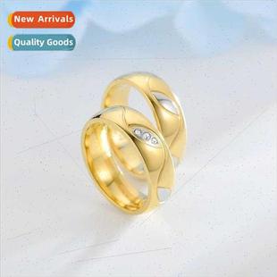 Creative new couples ring Korean two-color gold personalize
