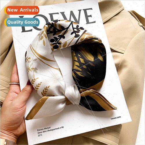 2021 fall winter new silk square scarf female Korean printin