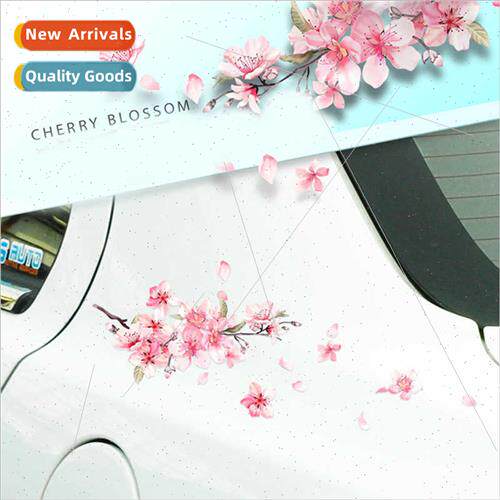 Cherry blossom car stickers creative door mask scratch stick