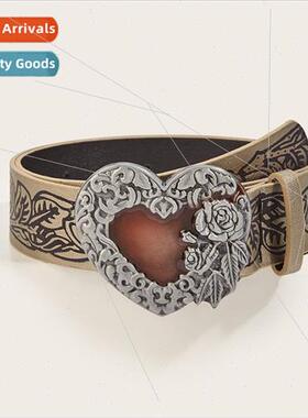 Punk vintage embossed love heart belt y2k Spice Girls Hundre